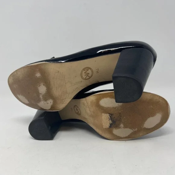 Michael Kors Patent Leather penny loafers with heels women size 7M - Picture 7 of 8